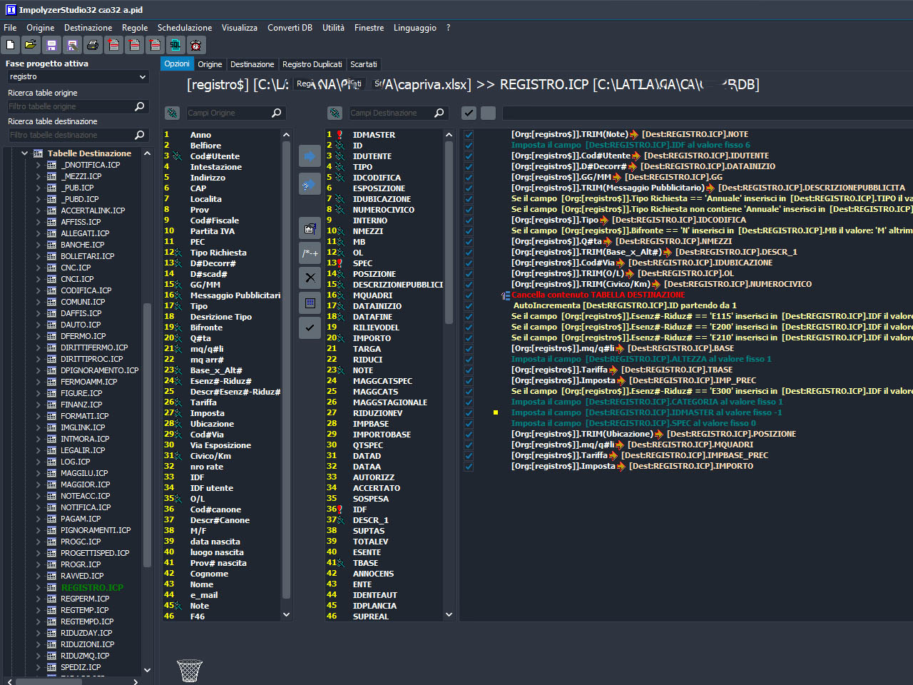 Import DB, Export DB, Update DB